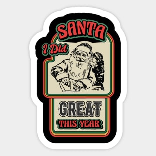 Funny Christmas Retro Holiday Vintage Santa Xmas Whispering Sticker